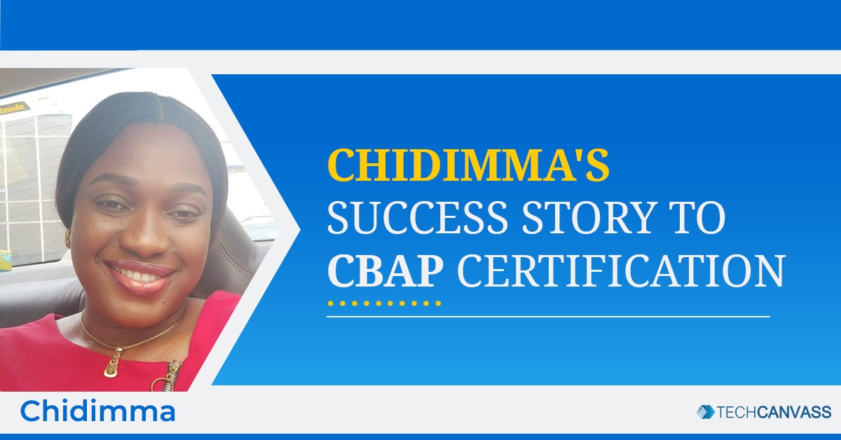 Chidimma success story Her journey to clearing the CBAP Certification
