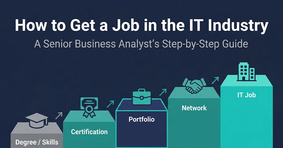 How to get a job in the IT industry — step by step guide covering skills, certifications, portfolio, networking and entry level IT roles
