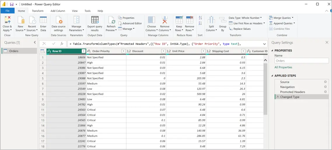Power Query Editor: cleaning and transforming data before loading