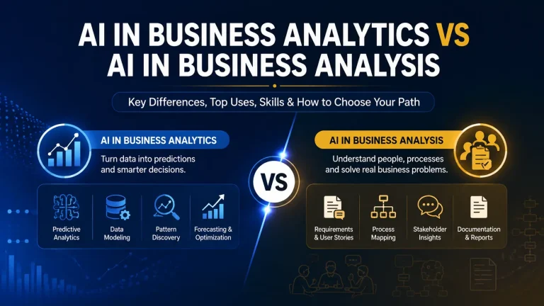 AI in Business Analytics vs AI in Business Analysis Feature Image